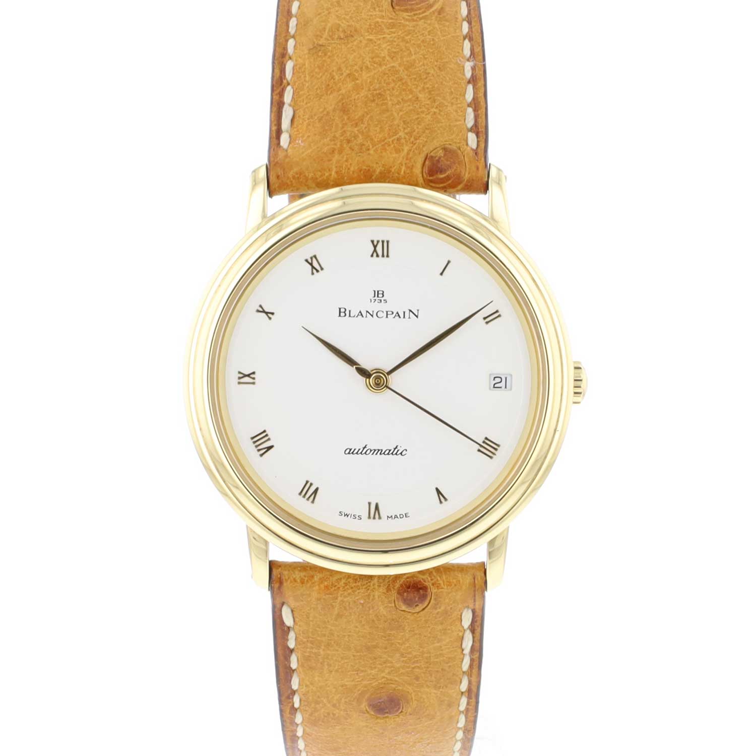 Villeret Yellow Gold White Dial 34MM Blancpain Exclusive watches Juwelier Burger