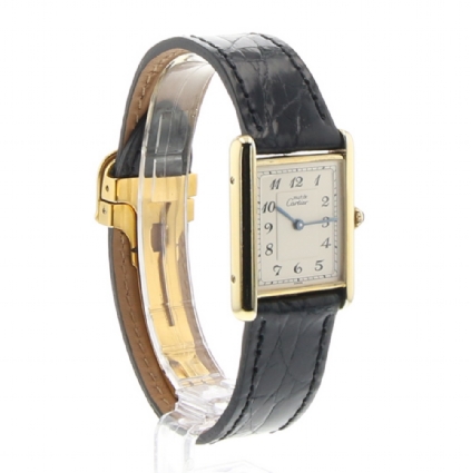 Tank must watch Cartier Gold in Gold plated - 32845810