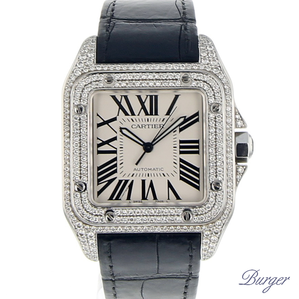 Santos 100 Diamonds Cartier Verkochte horloges Juwelier Burger