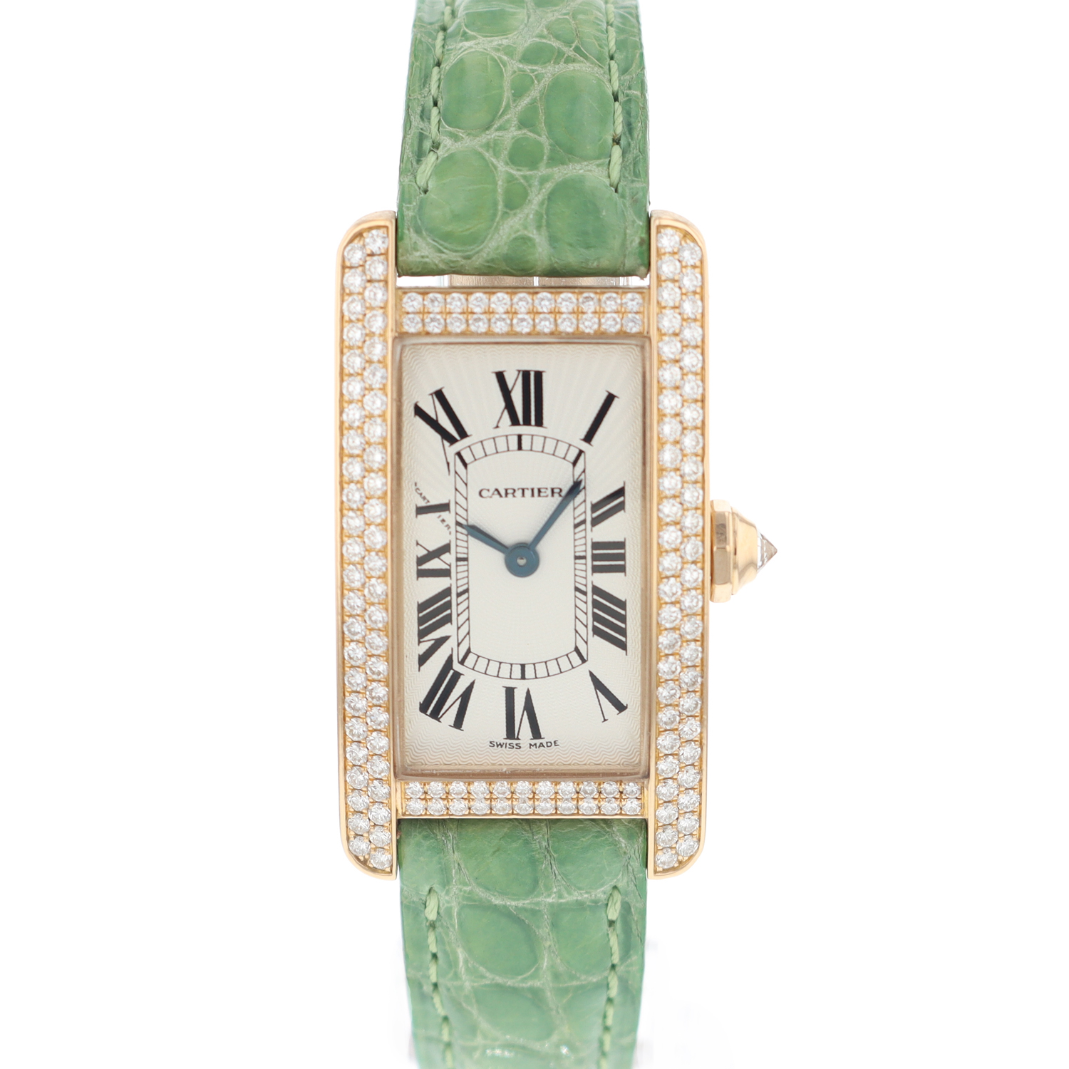 Tank Americaine Rose Gold Factory Diamonds Cartier Sold