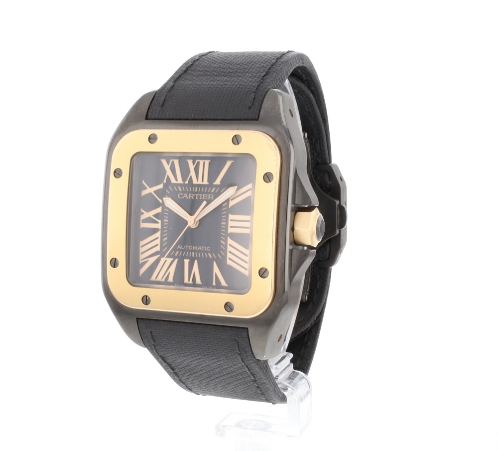 Cartier santos 100 black ceramic store