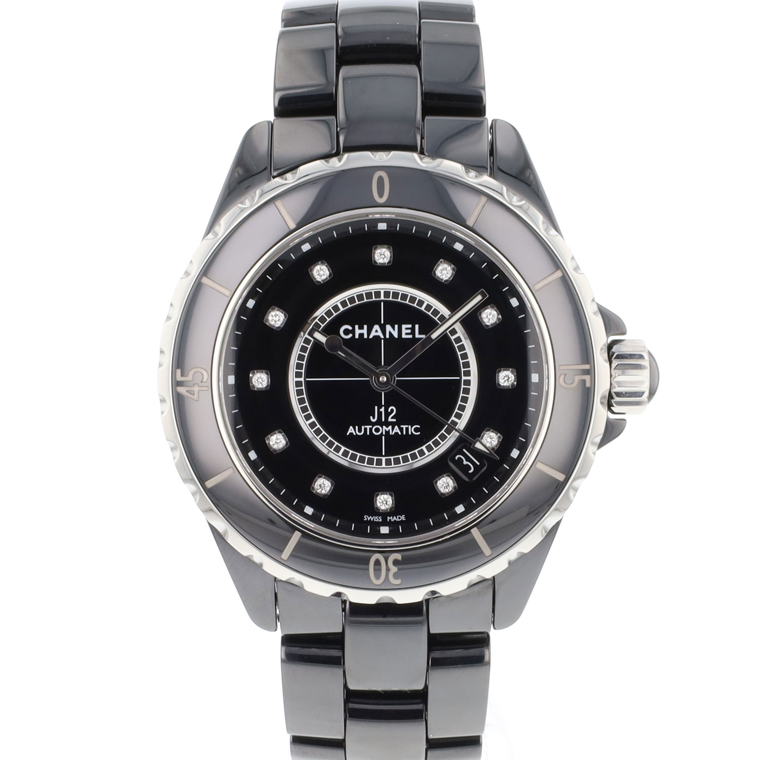 Chanel black diamond watch hotsell