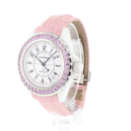 J12 White Ceramique 38MM Automatic Factory Pink Sapphire Chanel Sold watches Juwelier Burger