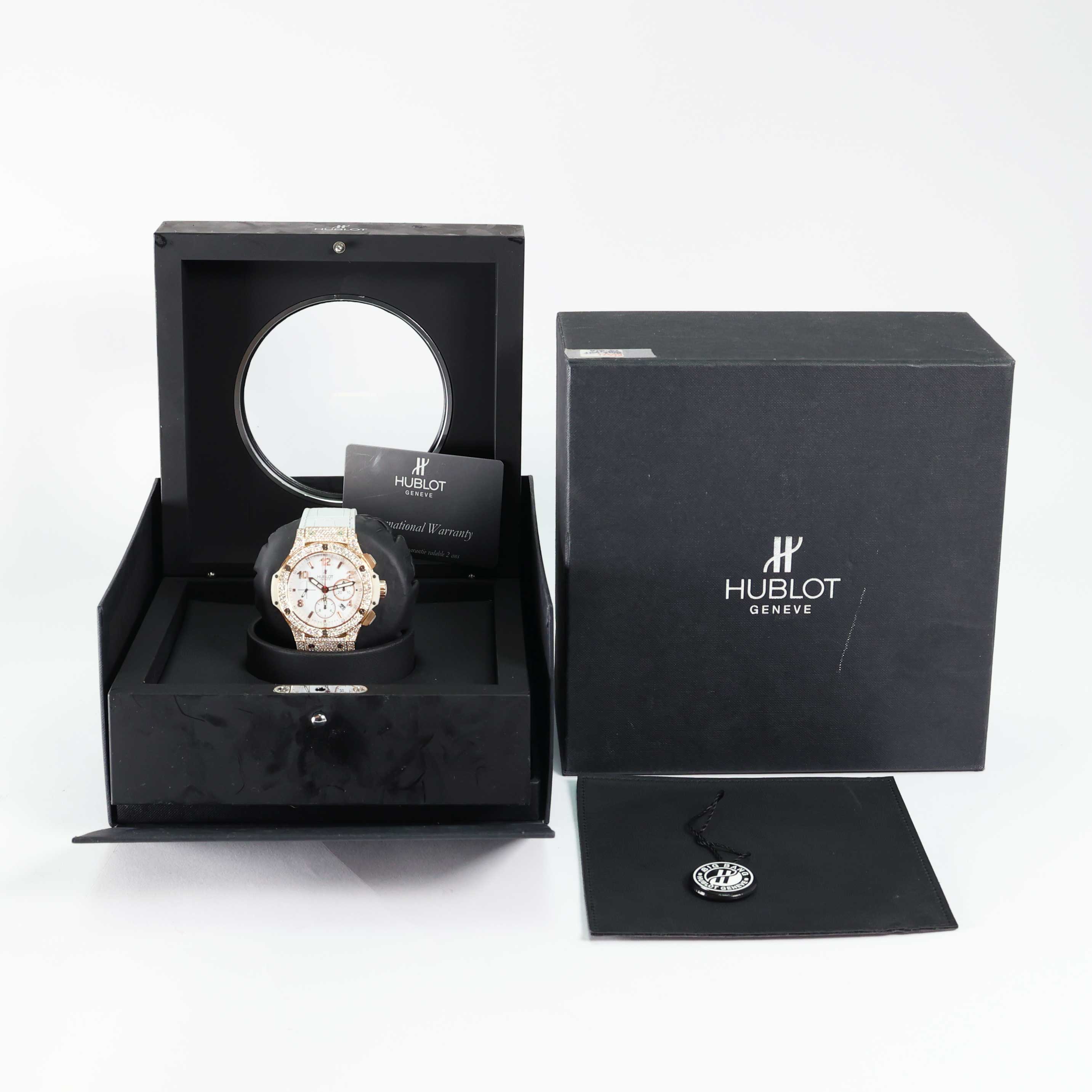Big Bang White 44MM Rose Gold Diamonds Hublot Sold watches Juwelier Burger