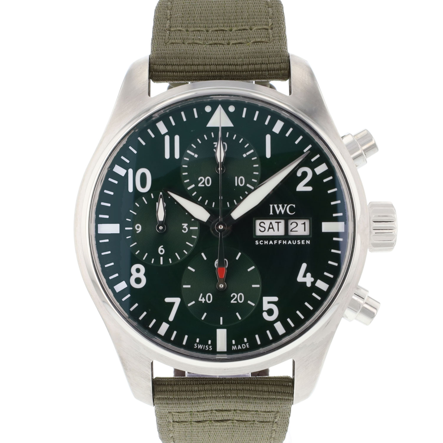 Pilot s Watch Chronograph 41 Green Dial IWC Verkochte horloges Juwelier Burger