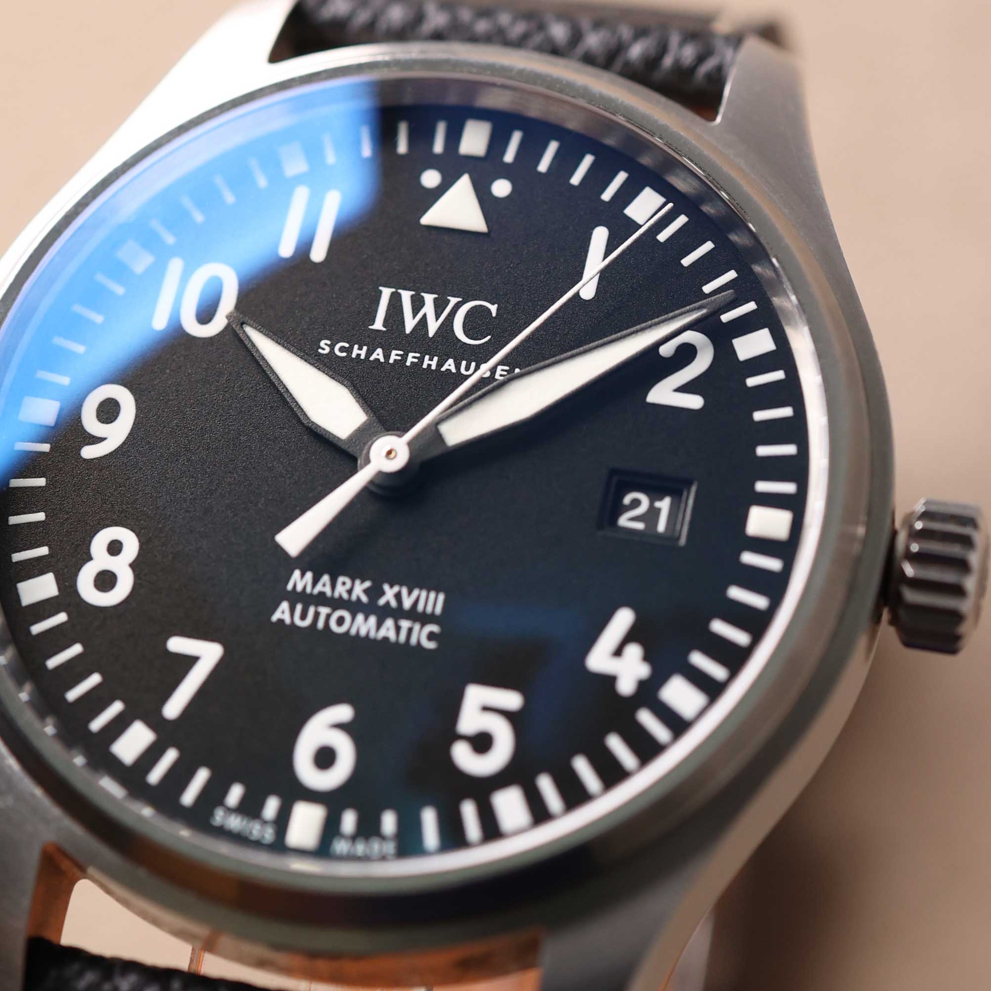 Pilot Mark XVIII Black Dial IWC Exclusive watches Juwelier Burger