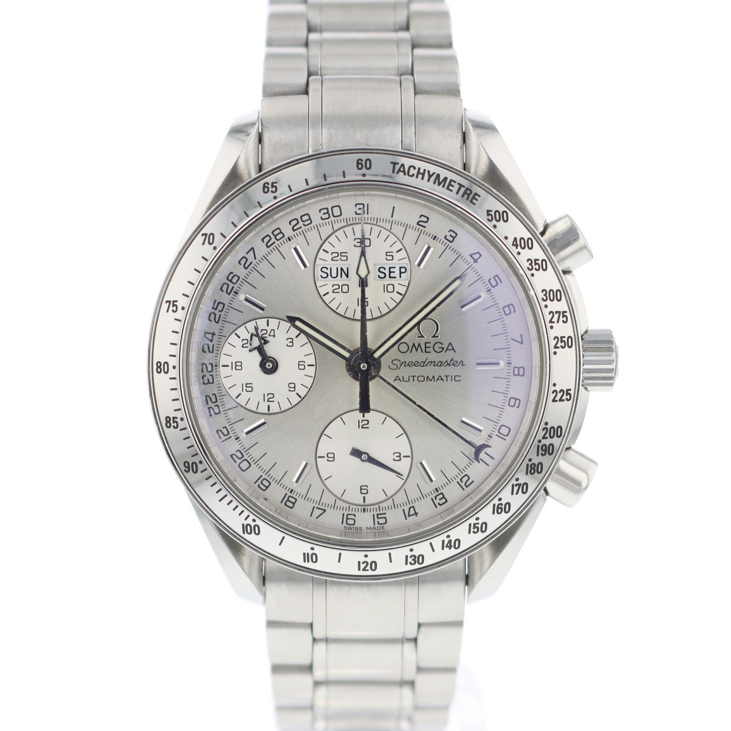 Speedmaster Triple Date Day Date Chrono Omega Verkochte horloges Juwelier Burger