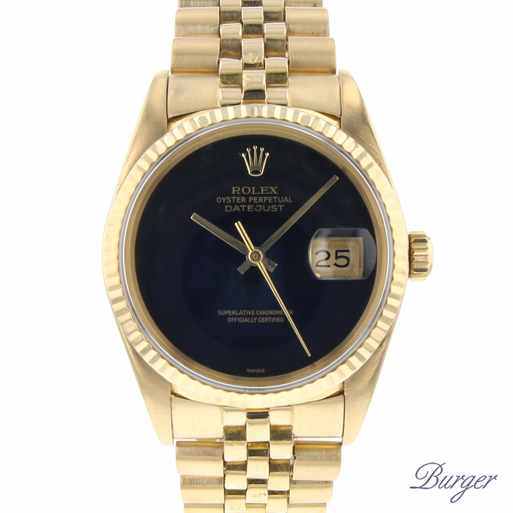 Datejust 36 Onyx Dial Yellow Gold Rolex Sold watches