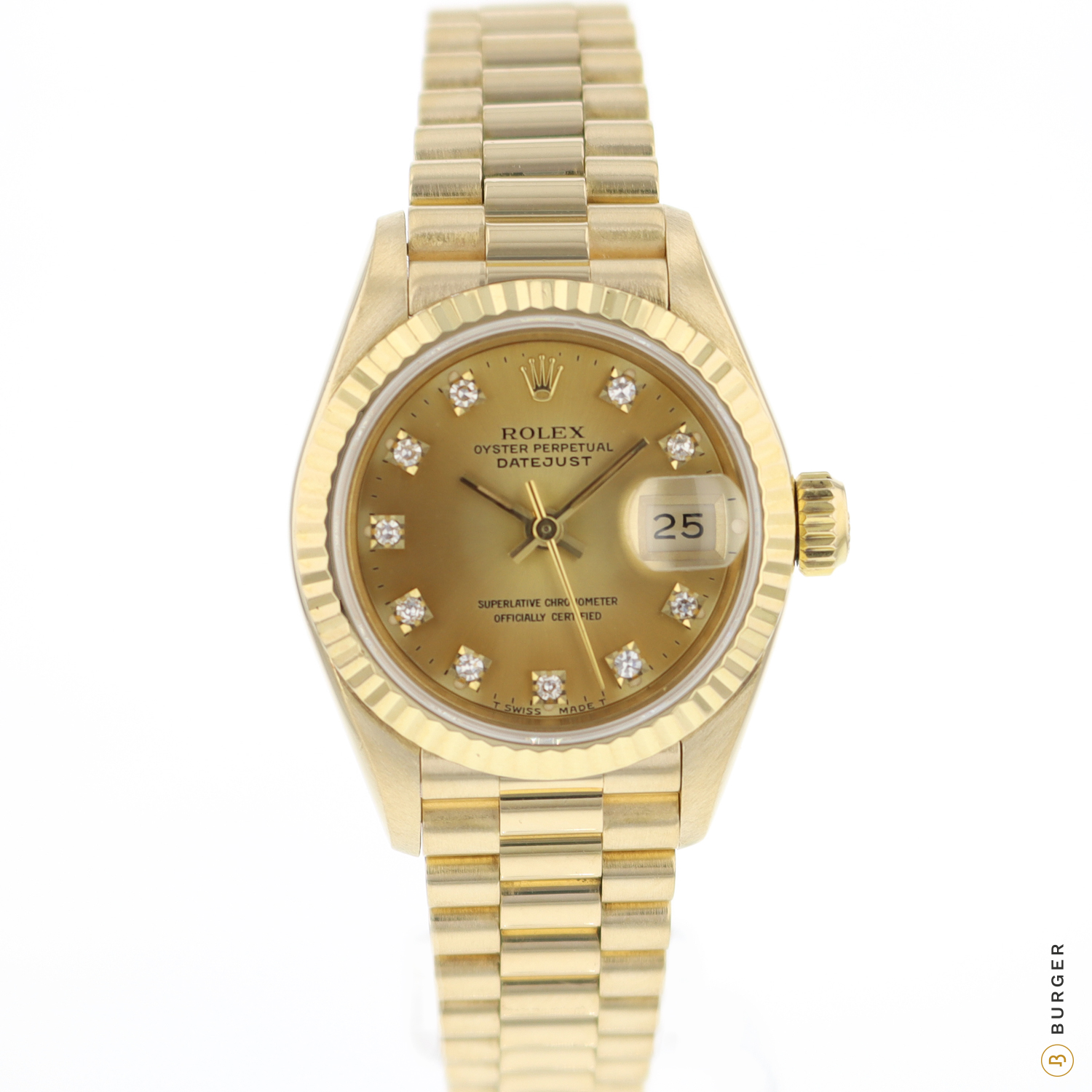 Rolex datejust 26 gold store