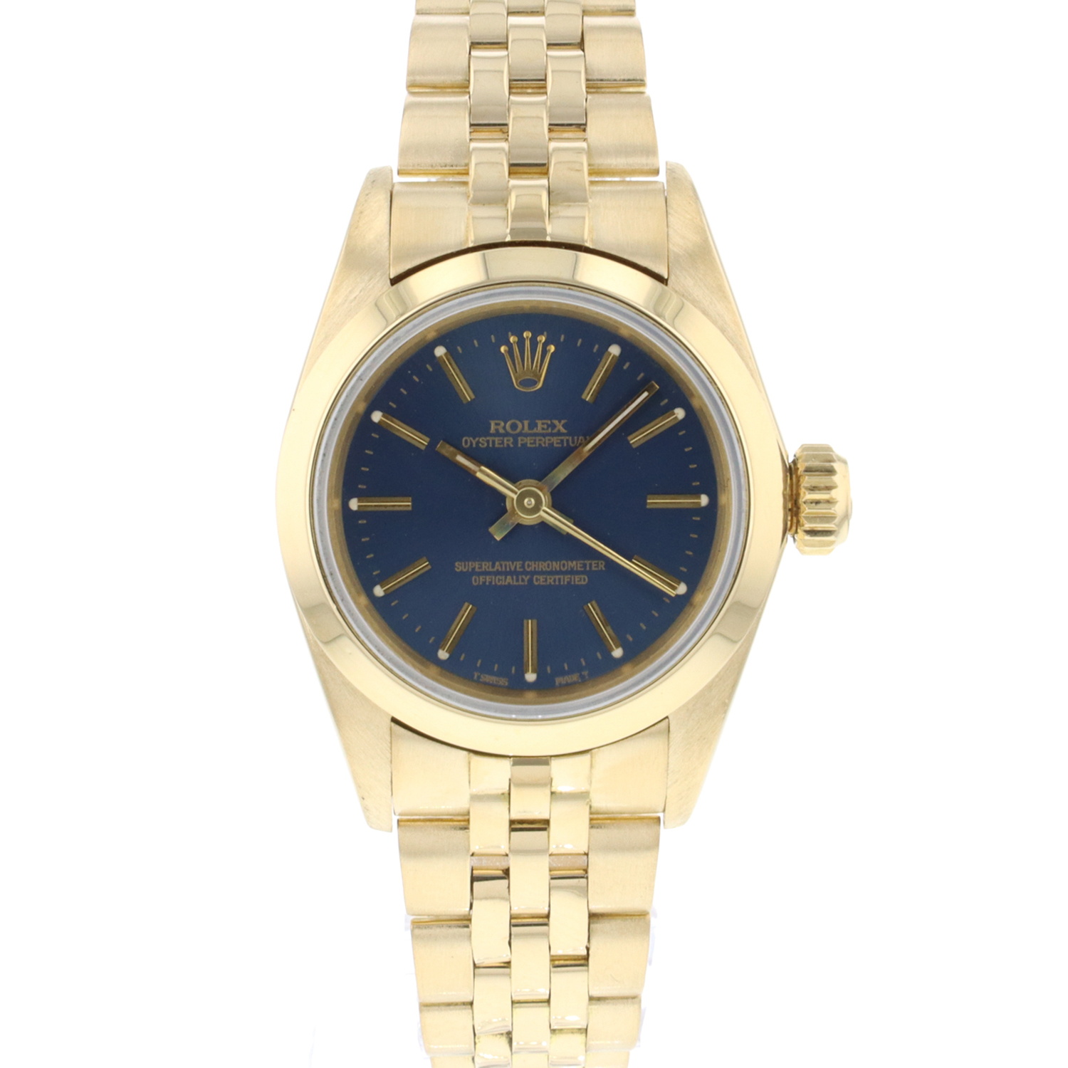 Oyster Perpetual Lady 26 Yellow Gold Blue Dial