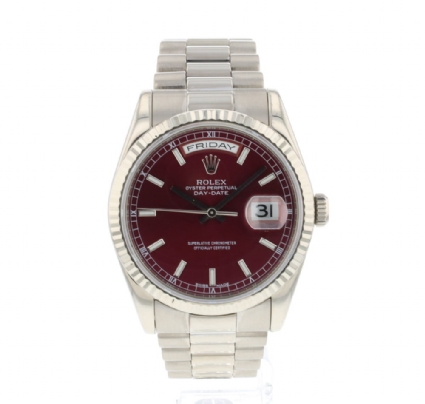 Rolex day date cherry dial sale