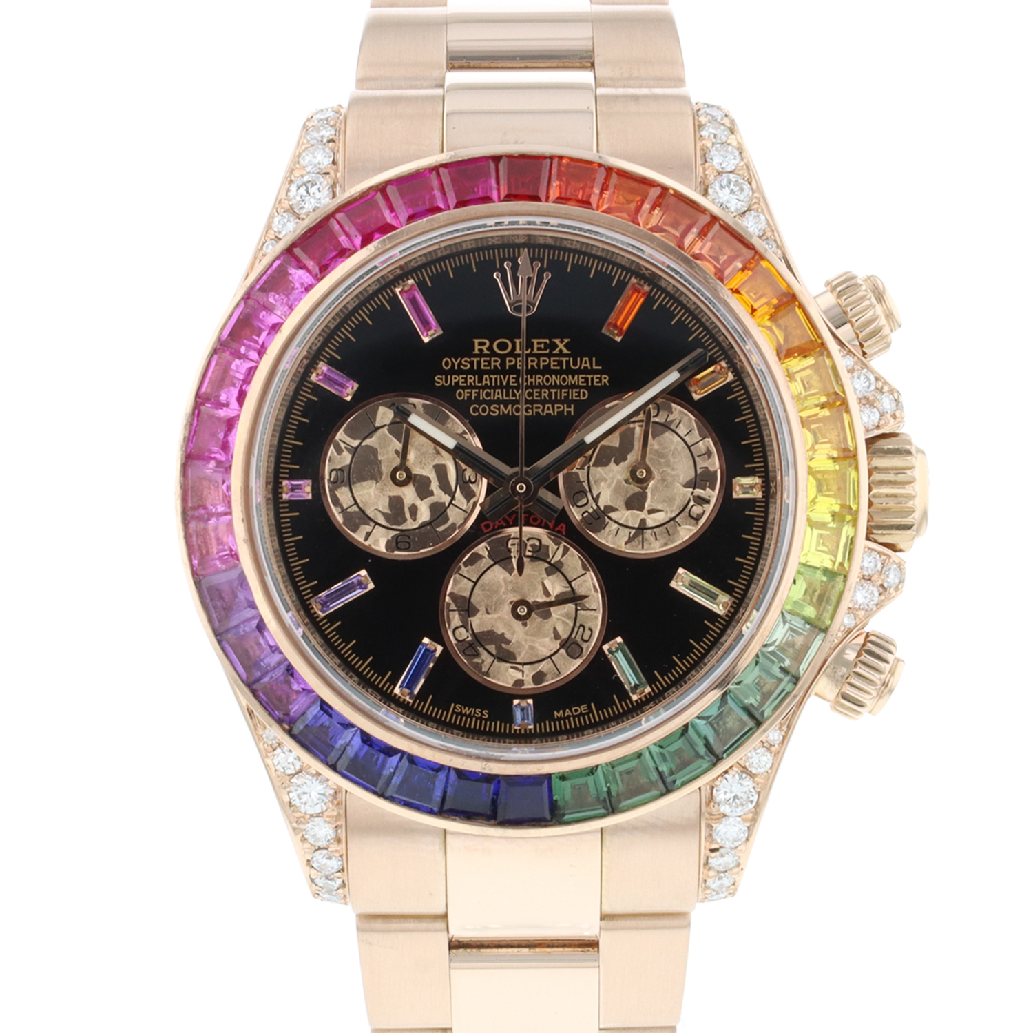 Rolex rainbow deals rose gold