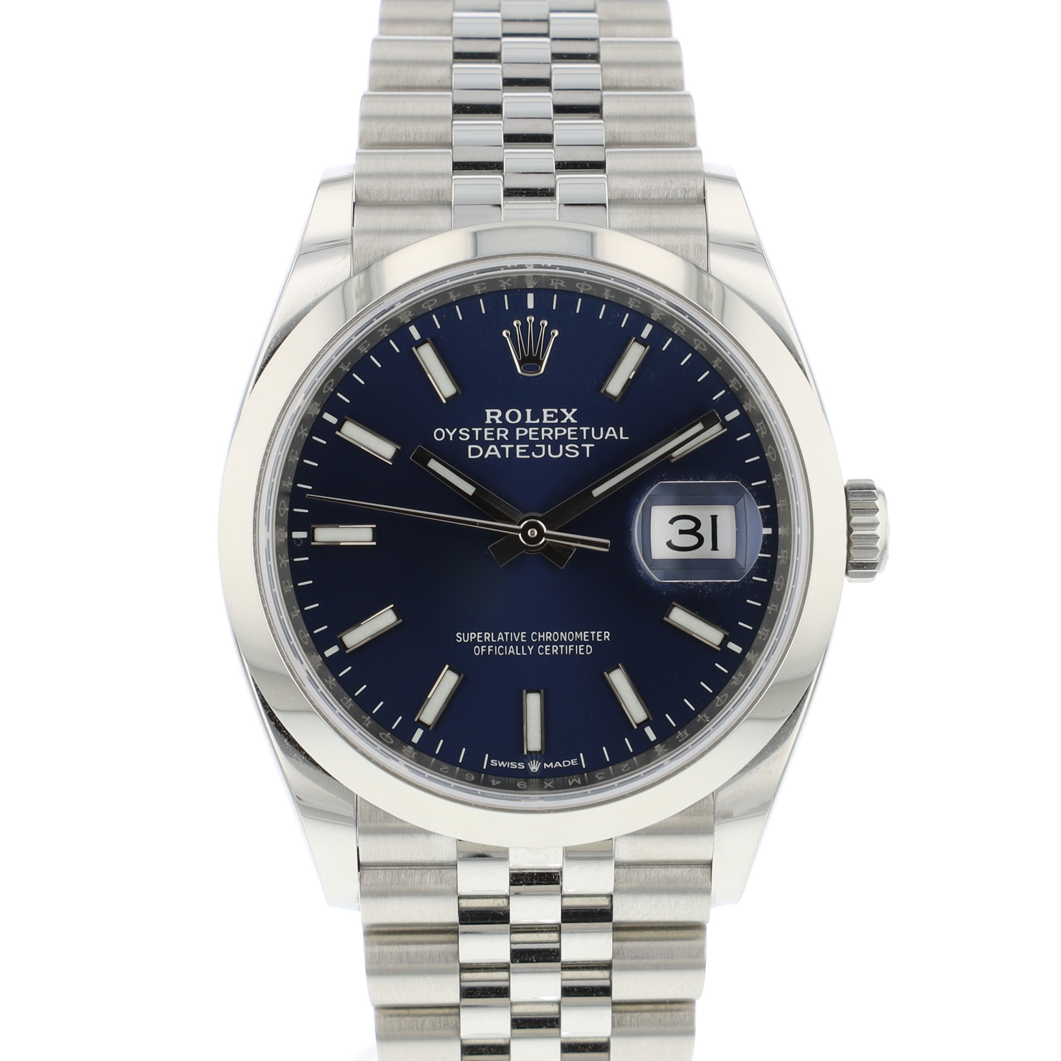 rolex jubilee blue dial