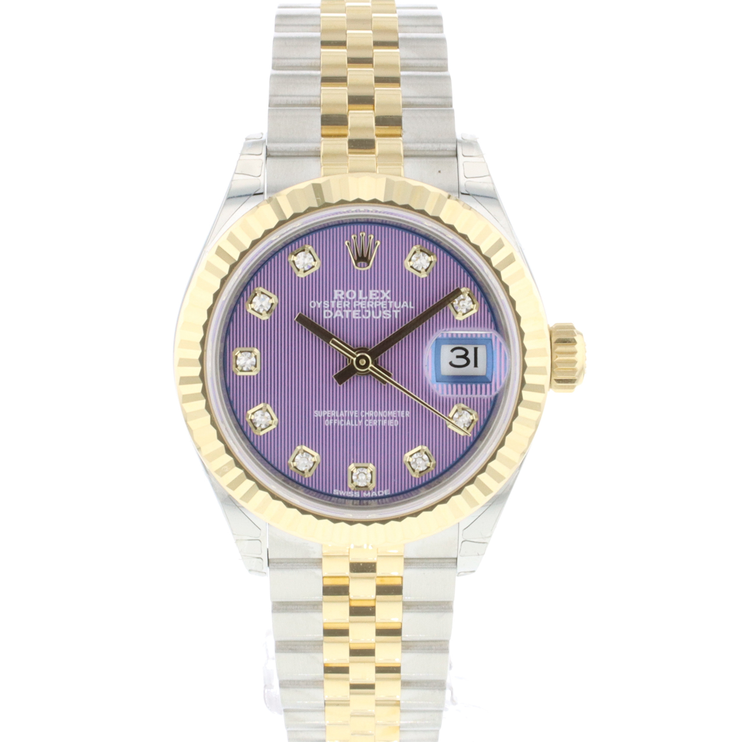 DATEJUST 28 TWO-TONE PINK GOLD STEEL