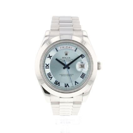 Day Date II Platinum Ice Blue Roman Dial Rolex Verkaufte Uhren