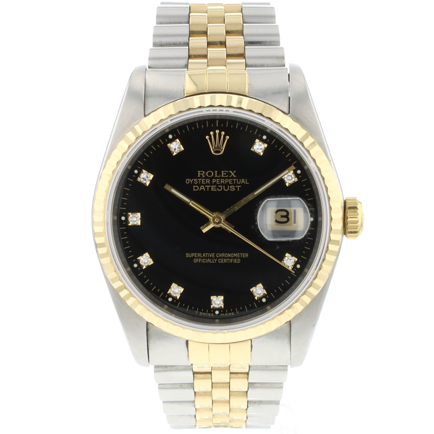 Rolex 16233 hotsell black diamond dial