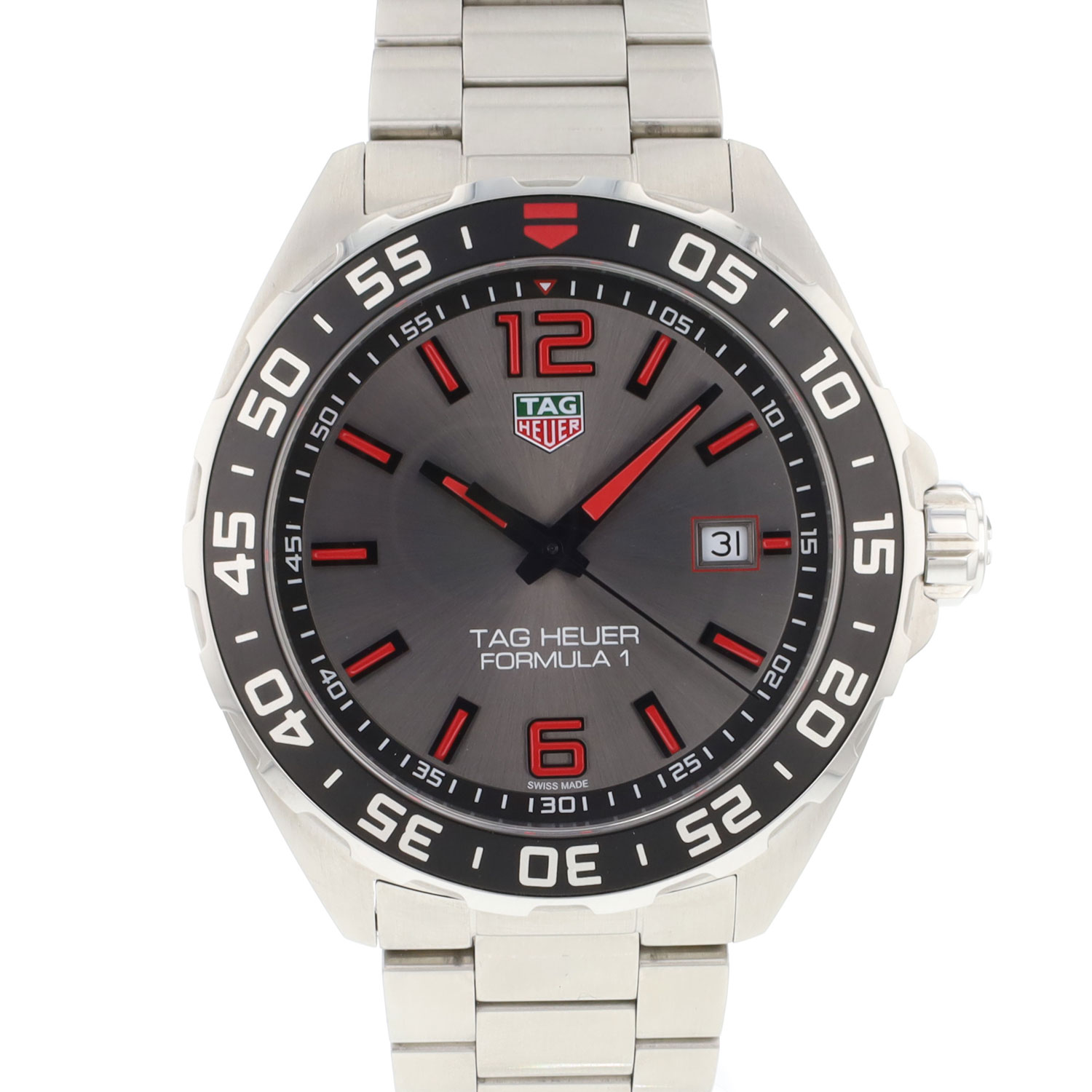 Tag Heuer Formula 1 Chronograph Grey Dial Black Nylon Strap Watch for Men - CAZ101AG.FC8304