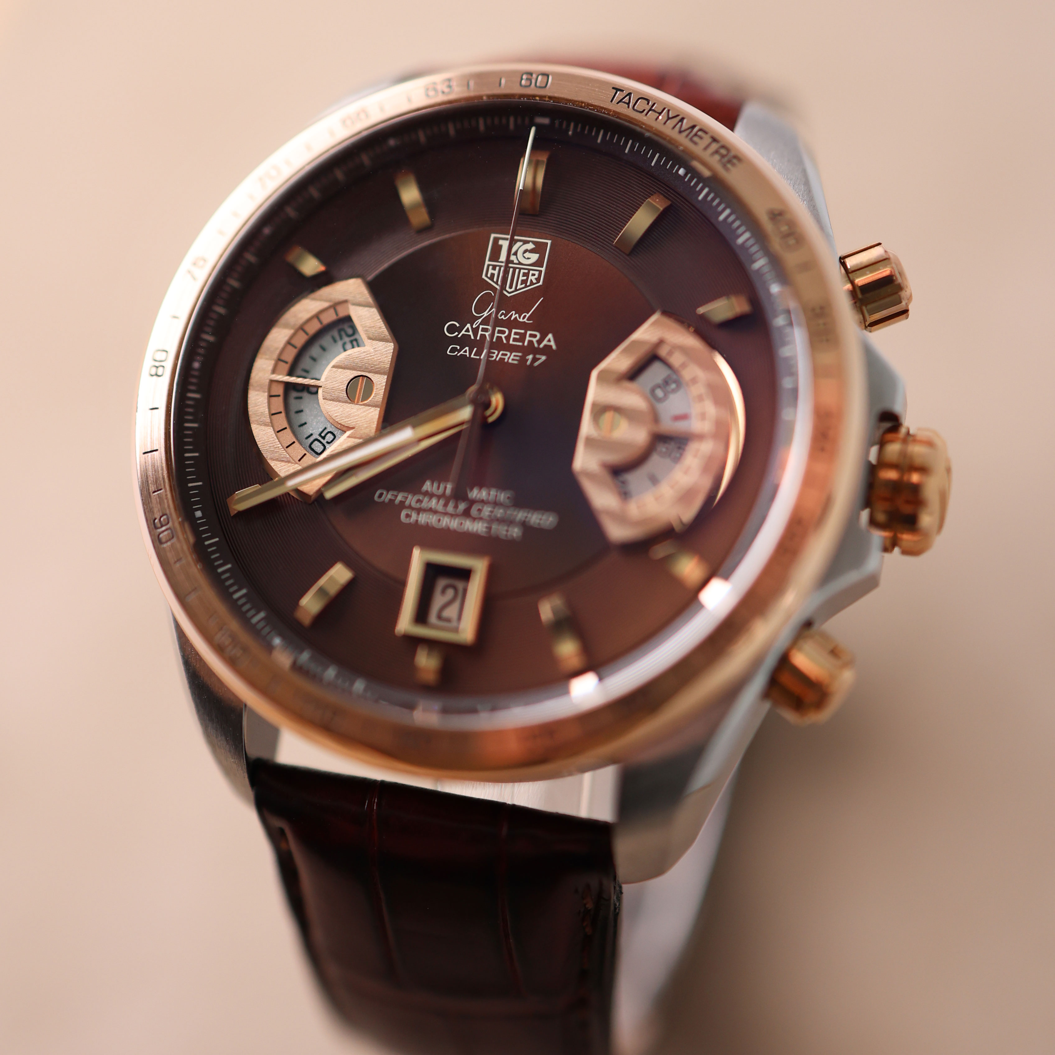 Grand Carrera Calibre 17 Rose Gold Tag Heuer Luxusuhren Juwelier Burger
